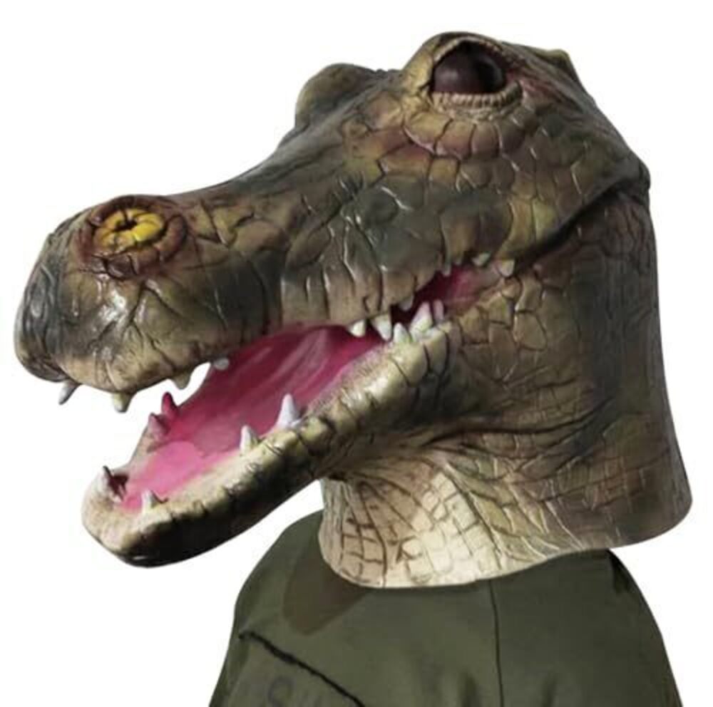 9676 Realistic Alligator Head Latex Mask Crocodile Animal Adult Costume